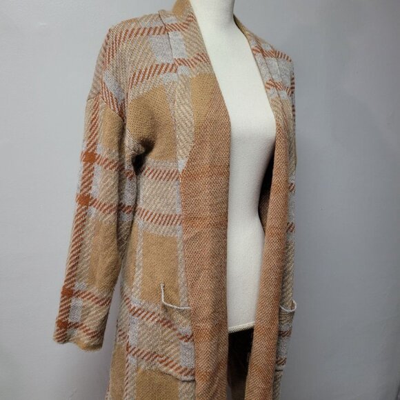 Andree by Unit Long Cardigan Sweater Brown Fall Soft Womens Small Earthy Cottage - Picture 10 of 12